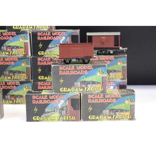 112 - 20 Boxed Graham Farish OO gauge Scale Model Railroads items of rolling stock, all wagons and vans