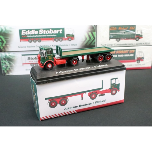 1125 - Seven Boxed Atlas Editions Eddie Stobart diecast models to include H4663, H8200, H123, F1459, F210, ... 