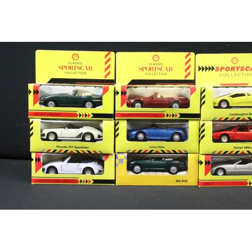 1128 - Collection of diecast models to include 26 x boxed examples featuring Shell Classic Sportscar Collec... 