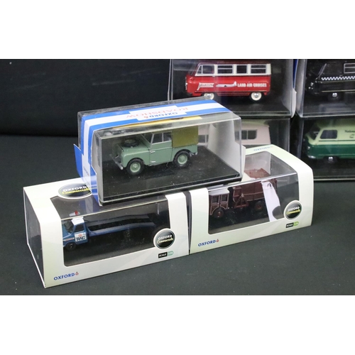 1129 - 26 Cased Oxford Diecast models to include 14 x Oxford Roadshow (LAN180001, 76FIRE001, JM016, CA005, ... 