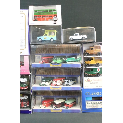 1130 - 23 Boxed / cased Oxford Diecast models, to include Haulage Company (DAF03CS & SCA01CS), Oxford Omnib... 