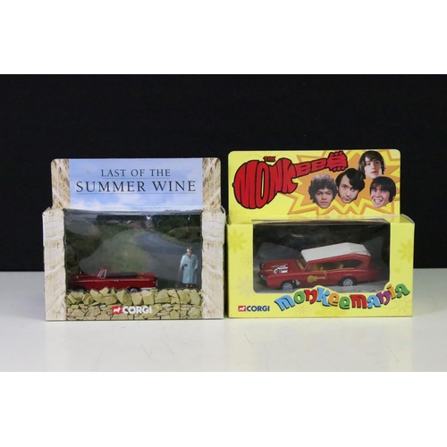 1141 - Corgi TV related diecast model vehicles to include The Monkees CC52495, 3 x Mr Bean's Mini 04403, Th... 