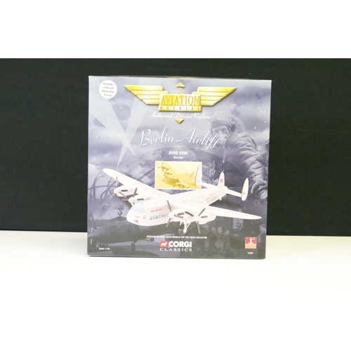 1143 - Six boxed Corgi The Aviation Archives diecast models 1:144 scale, to include 47106 Douglas DC3-RAF, ... 