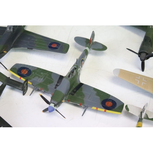 1144 - 30 Atlas Editions military aircraft diecast models, with a quantity of associated stands, featuring ... 