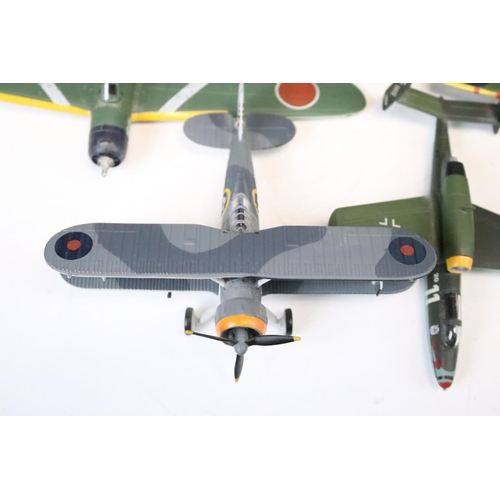 1144 - 30 Atlas Editions military aircraft diecast models, with a quantity of associated stands, featuring ... 