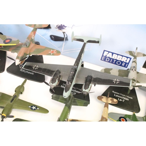 1144 - 30 Atlas Editions military aircraft diecast models, with a quantity of associated stands, featuring ... 