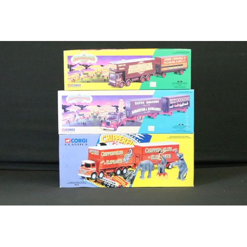 1145 - Ten boxed Corgi Classics diecast models to include 6 x 'Chipperfield Circus' Corgi Classics (11201 E... 