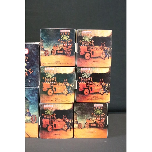 1155 - 25 Boxed Matchbox Models Of Yesteryear 'Fire Engine Series' diecast models to include YFE08, YYM3581... 