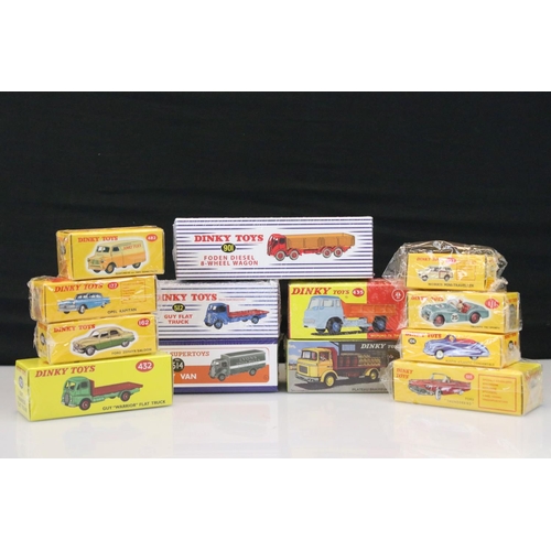 1162 - 13 boxed Dinky Toys Atlas Editions diecast models to include 514 Guy Van, 512 Guy Flat Truck, 901 Fo... 