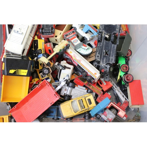 1166 - Collection of circa 60/70/80s play worn diecast models to include Dinky, Corgi and Matchbox etc feat... 