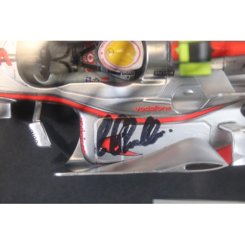 1178 - F1 Autograph - Boxed Hot Wheels Racing 1/18 McLaren MP4-22 Lewis Hamilton diecast model signed to ou... 