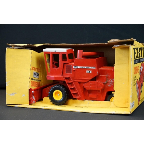 1209 - Seven boxed ERTL farming vehicles and implements to include 183 Massey Ferguson Tractor, 182 Massey ... 