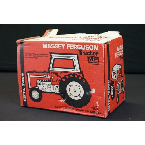 1209 - Seven boxed ERTL farming vehicles and implements to include 183 Massey Ferguson Tractor, 182 Massey ... 