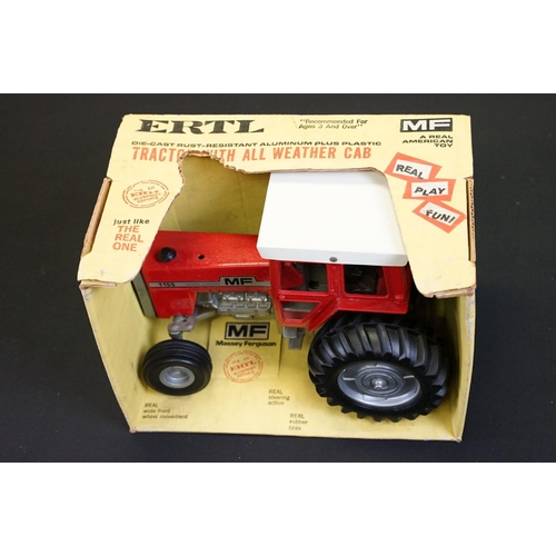 1209 - Seven boxed ERTL farming vehicles and implements to include 183 Massey Ferguson Tractor, 182 Massey ... 