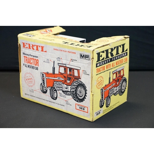 1209 - Seven boxed ERTL farming vehicles and implements to include 183 Massey Ferguson Tractor, 182 Massey ... 