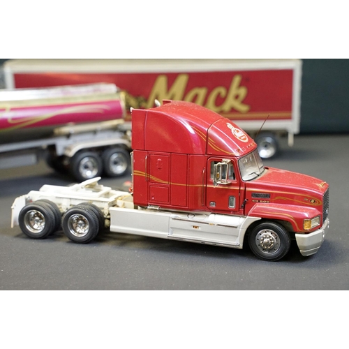 1212 - Three Franklin Mint 1:32 scale Precision diecast Models to include Mack Lorry Cab, Mack Fuel Tanker ... 