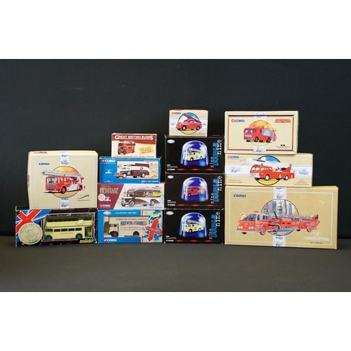 1217 - 11 Boxed Corgi diecast models to include 3 x Nine Double Nine, 4 x Fire Service from Corgi, Hong Kon... 