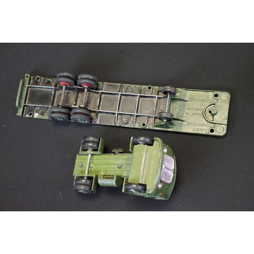 1221 - 10 Mid 20th C play worn Dinky & Corgi military diecast models to include Dinky AEC Articulated Lorry... 