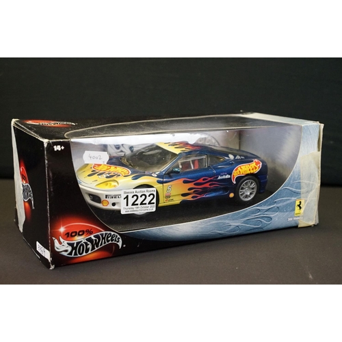 1222 - Five boxed 1/18 scale diecast models to include 2 x Hot Wheels (ltd edn 69 Dodge Charger & 29619 Fer... 