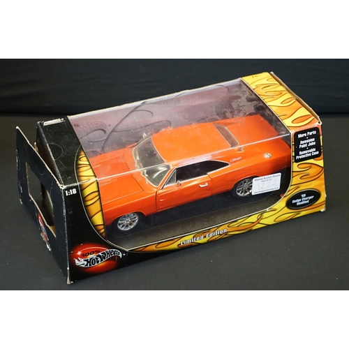 1222 - Five boxed 1/18 scale diecast models to include 2 x Hot Wheels (ltd edn 69 Dodge Charger & 29619 Fer... 