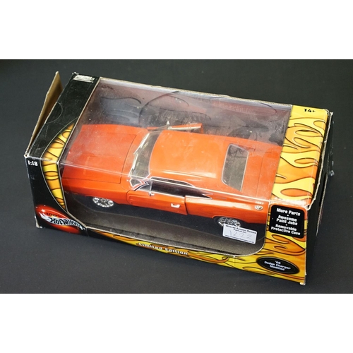 1222 - Five boxed 1/18 scale diecast models to include 2 x Hot Wheels (ltd edn 69 Dodge Charger & 29619 Fer... 