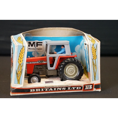 1237 - Three boxed Britains diecast farming models to include 9522 Massey Ferguson Tractor, 4710 Milking Pa... 