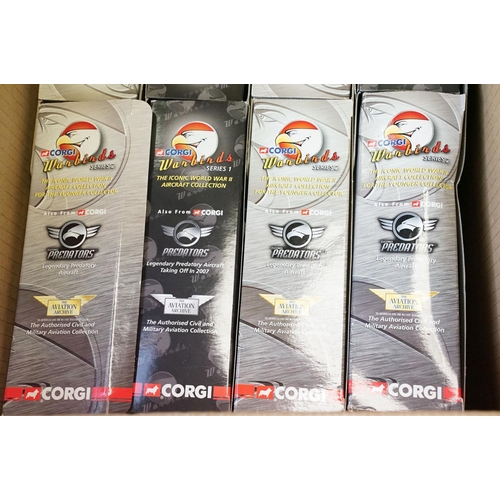 1242 - 12 Boxed Corgi 1/72 Warbirds Predators diecast model planes to include WB99607, WB99610, WB99627, WB... 