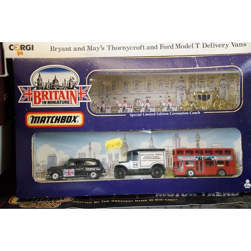 1244 - Collection of 17 boxed diecast model sets with examples from Tekno, Solido, Matchbox and Lledo, feat... 