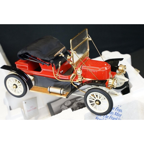 1249 - Four boxed Franklin Mint 1/24 diecast models to include 1948 MGTC, The 1903 Ford Model A, 1911 Stanl... 