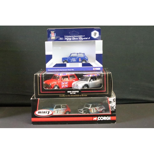 1254 - 13 Boxed diecast, mini diecast models and sets to include Corgi Mini 7 CC99180, Corgi 24ct gold plat... 