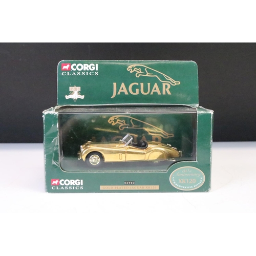 1260 - Five cased ltd edn Corgi gold plated diecast models to include 02002 Morris Minor, 07103 Land Rover,... 