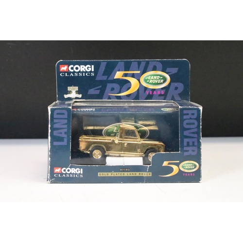 1260 - Five cased ltd edn Corgi gold plated diecast models to include 02002 Morris Minor, 07103 Land Rover,... 