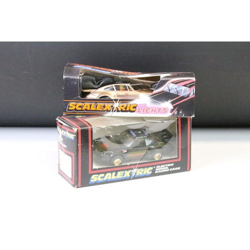 1275 - Seven boxed / cased Scalextric slot cars to include C289 Porsche With Lights - Gold, C125 Porsche (s... 