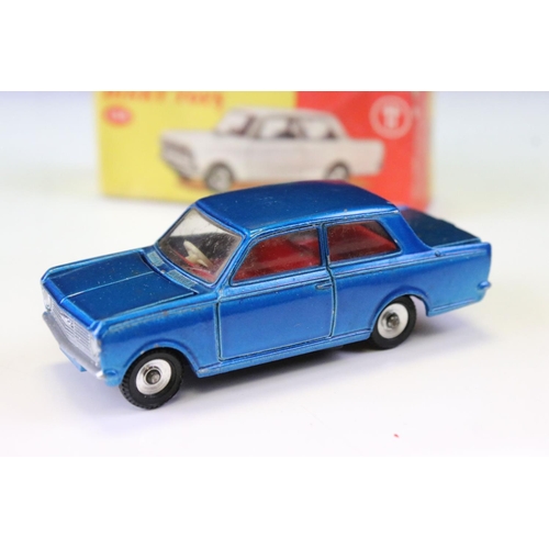 1398 - Four boxed Dinky diecast models to include 136 Vauxhall Viva in metallic blue, 165 Ford Capri with S... 