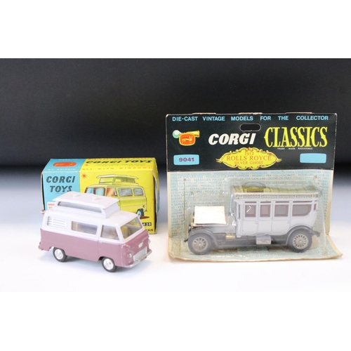 1399 - Two boxed Corgi diecast models to include 430 Ford Thames Airborne Caravan in two tone maroon and pa... 