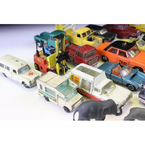 1401 - Around 25 mid 20th C onwards play worn diecast models to include Corgi and Dinky featuring Corgi Ken... 