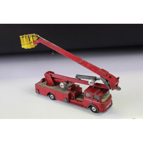 1402 - Six mid 20th C play worn Corgi fire related diecast models to include Bedford Fire Tender, Corgi Maj... 