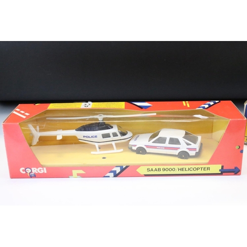 1403 - Three boxed Dinky diecast models to include 732 Bell Police Helicopter diecast model (diecast ex, di... 