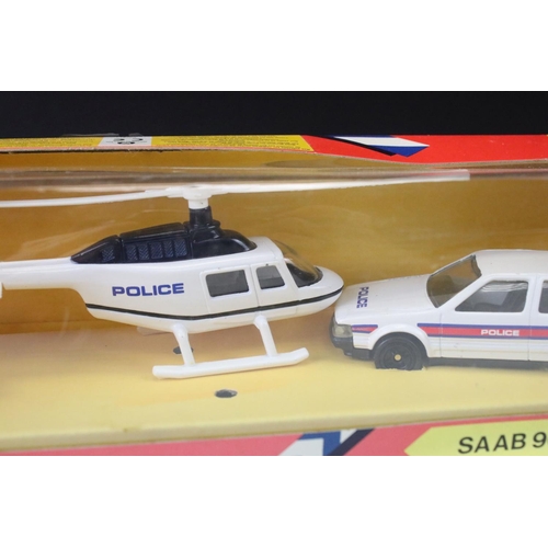 1403 - Three boxed Dinky diecast models to include 732 Bell Police Helicopter diecast model (diecast ex, di... 