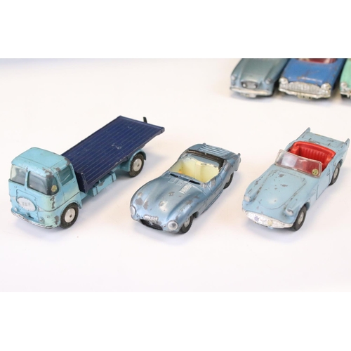 1406 - Eight original play worn Triang Spot On diecast models to include UD Milk Float, Bristol 406, Armstr... 