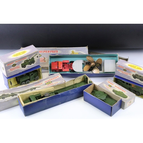 1407 - Five boxed Dinky Supertoys diecast models to include 986 Mighty Antar Low Loader with Propeller, 660... 