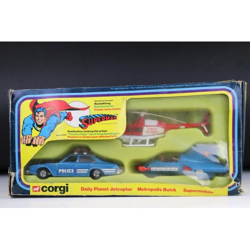 1475 - Boxed Corgi 21 Superman Gift Set Daily Planet Jetcopter, Metropolis Buick, Supermobile diecast model... 