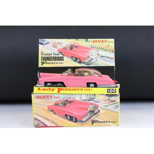 1485 - Boxed Dinky 100 Thunderbirds Lady Penelope's Fab 1 diecast model complete with both figures, missile... 