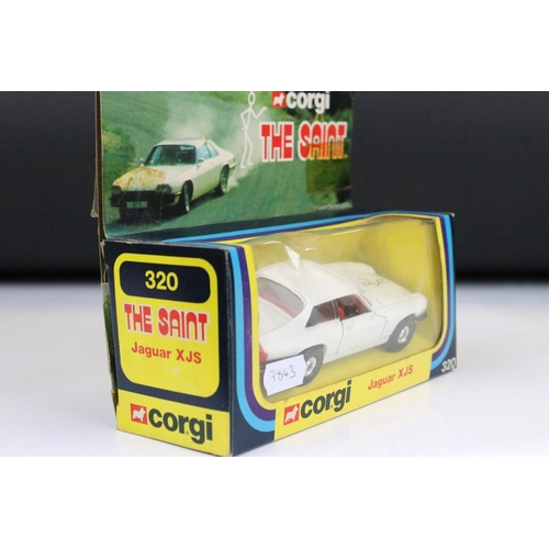 1491 - Boxed Corgi 320 The Saint Jaguar XJS diecast model, diecast ex with aerial, box with 2 x tape strips... 