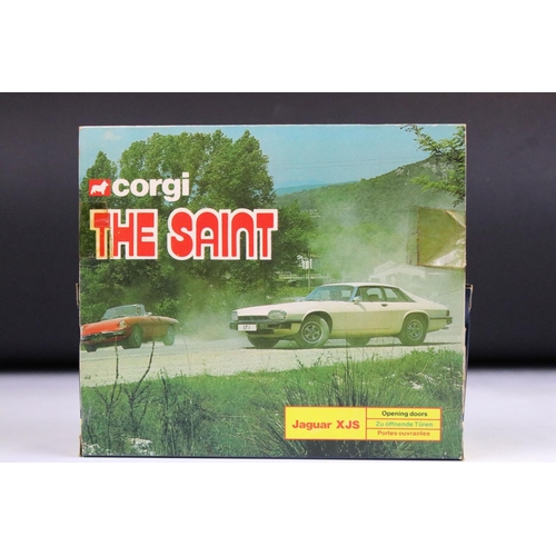 1491 - Boxed Corgi 320 The Saint Jaguar XJS diecast model, diecast ex with aerial, box with 2 x tape strips... 