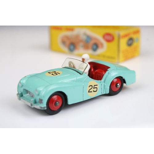 1495 - Three boxed Dinky diecast models to include 107 Sunbeam Alpine Sports in pale blue, 110 Aston Martin... 