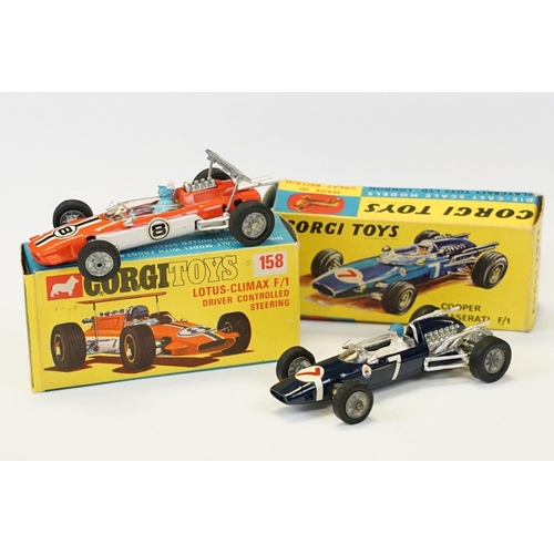 Two boxed Corgi F1 diecast models to include 158 Lotus Climax F1