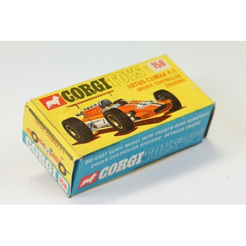 Two boxed Corgi F1 diecast models to include 158 Lotus Climax F1