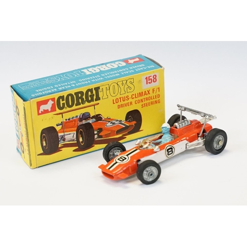 Two boxed Corgi F1 diecast models to include 158 Lotus Climax F1