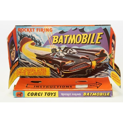 1529 - Boxed Corgi 267 Batmobile diecast model with Batman & Robin figures, with secret instructions bad, i... 